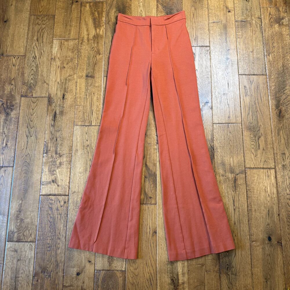 A New Day Women Kick Flare Soft Stretch Pants Pull On Size 2 Rust Orange